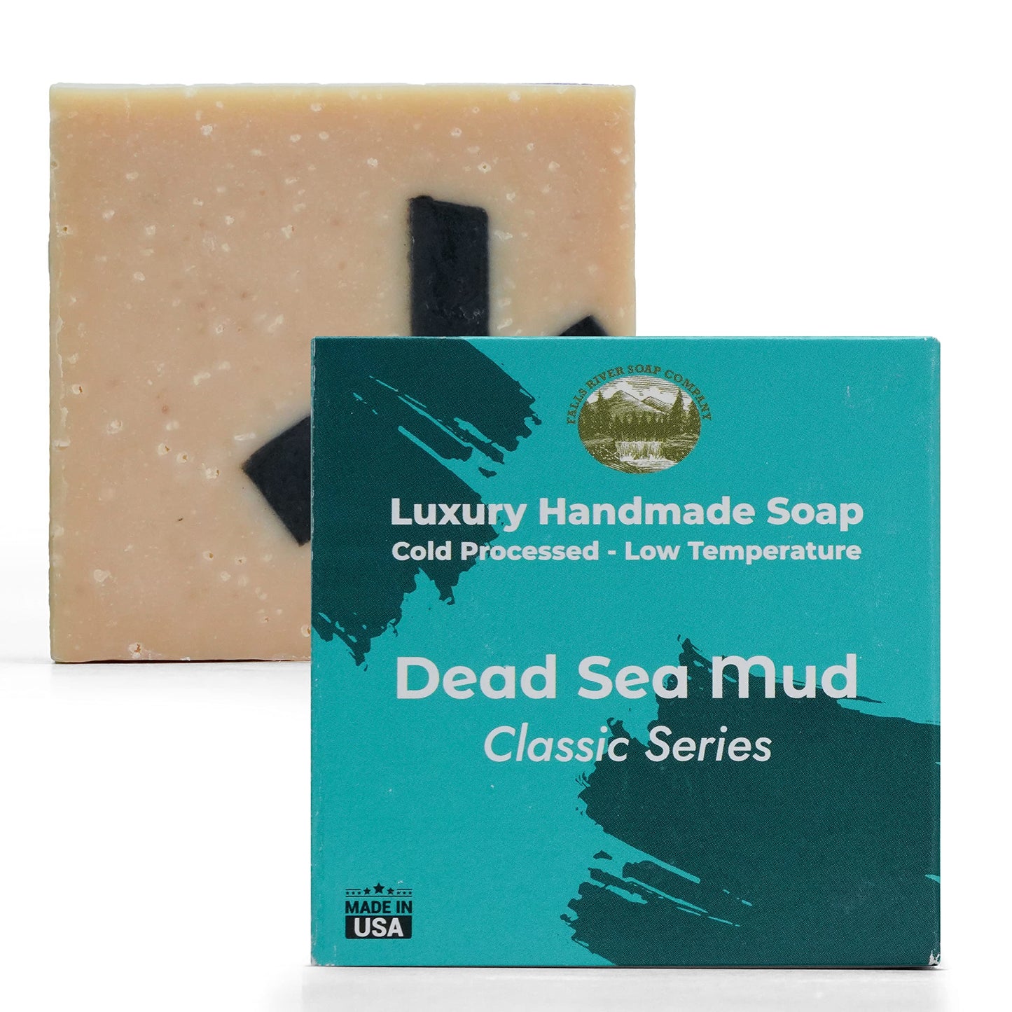 Falls River Soap Company Castile Handmade Soap Bar [5 oz] No Phthalate Palm Oil - Paraben Free Dead Sea Mud Natural Soap w/Essential Oils Glycerin Refreshing Aroma | Personal Skincare